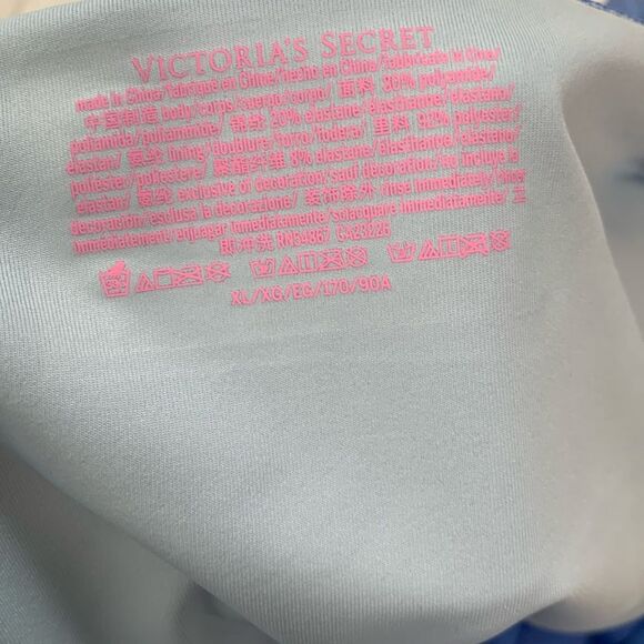 NWT Victoria’s Secret Swim 2 Piece Blue Ruffle One Shoulder Bikini Sz L/XL - Picture 14 of 14